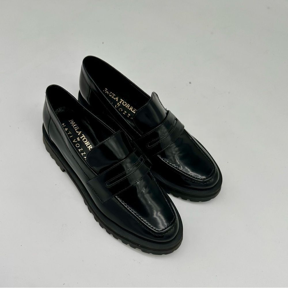 PAULA TORRES Glam Penny Loafer in Black